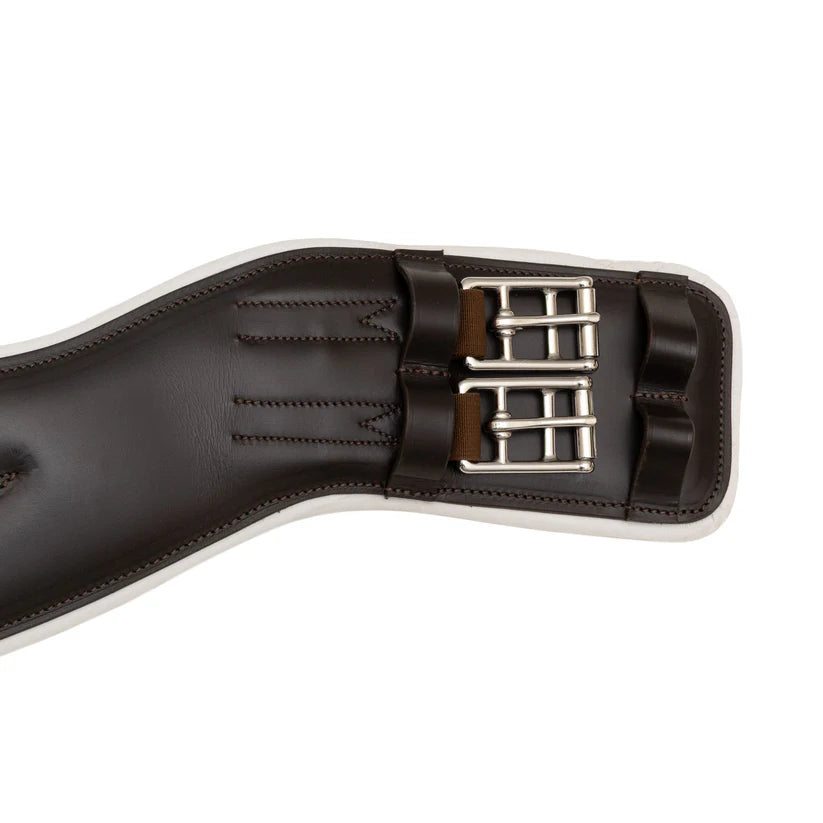 Syd Hill Anatomical Leather Dressage Girth- White Backing