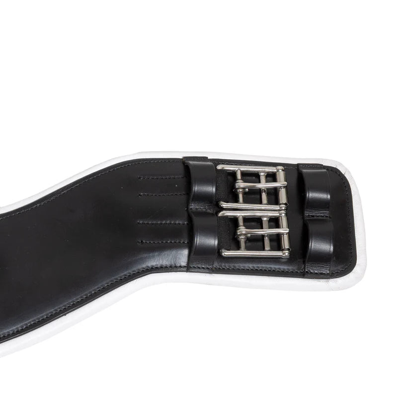 Syd Hill Anatomical Leather Dressage Girth- White Backing