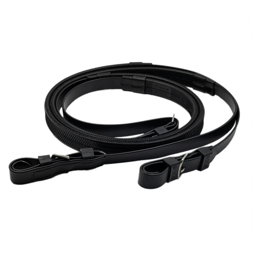 Syd Hill PVC SS Buckle End Reins- Black