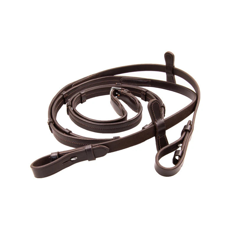 Syd Hill Premium Soft Padded Leather Reins- Brown
