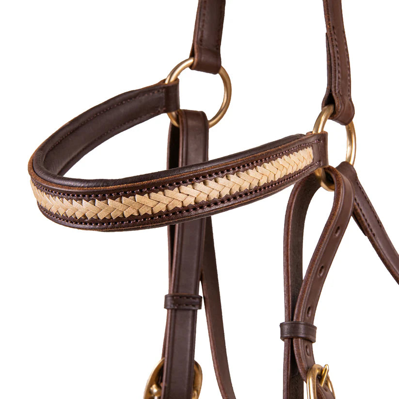 Syd Hill Rawhide Browband Barcoo Bridle Head brown