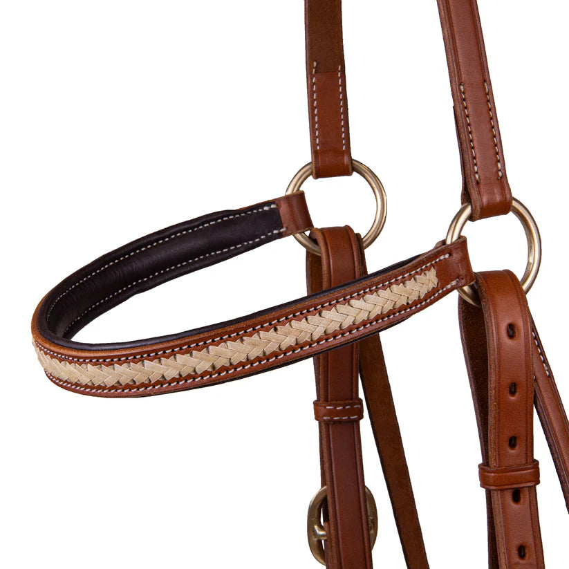 Syd Hill Rawhide Browband Barcoo Bridle Head chestnut