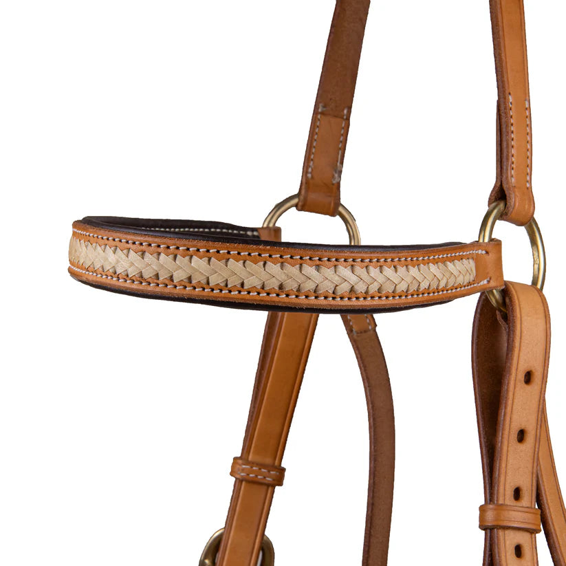 Syd Hill Rawhide Browband Barcoo Bridle Head natural