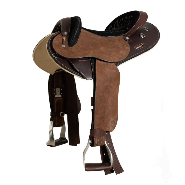SYD HILL and Sons Gibson Adjustable Half Breed Saddle with Roughout Leather Saddle