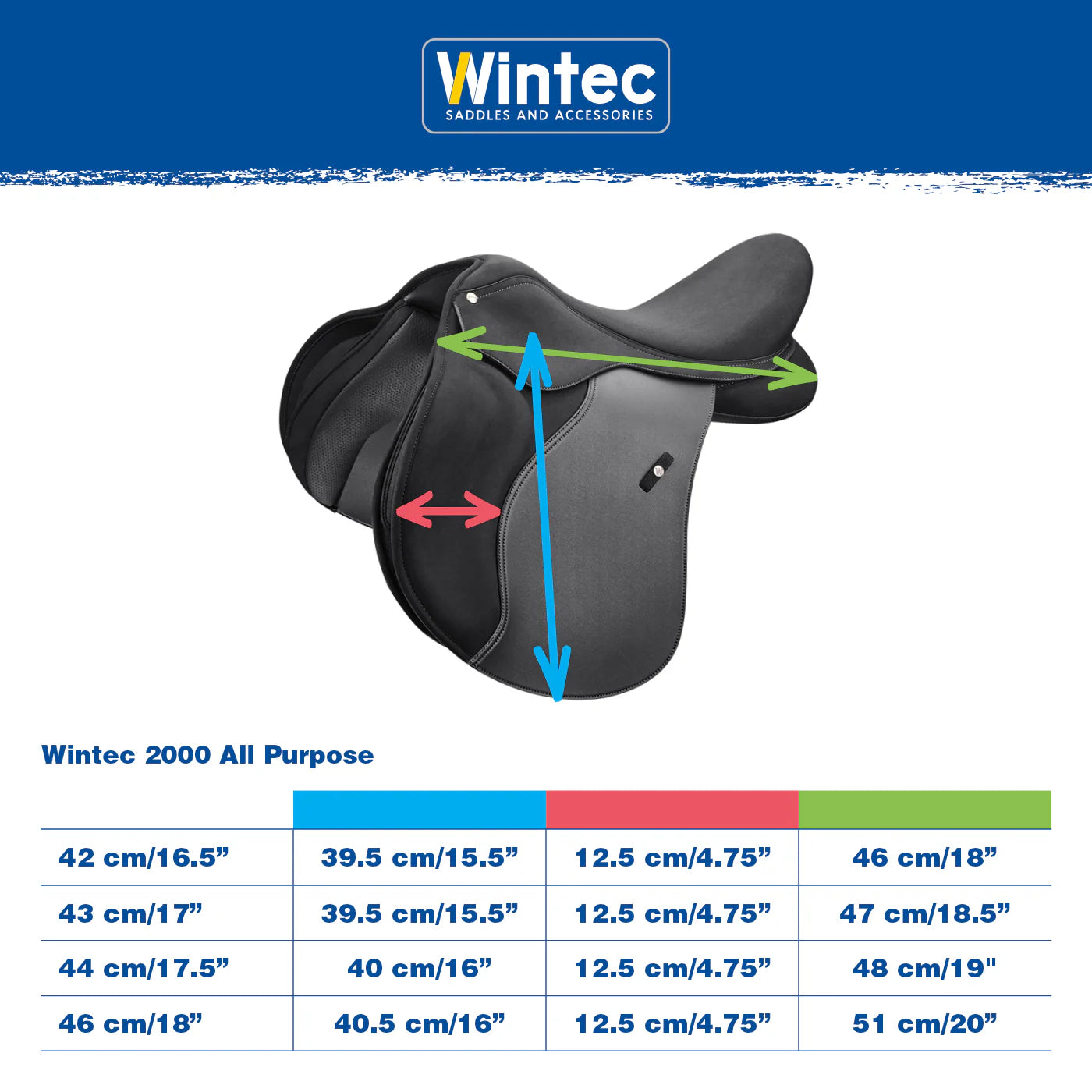 Wintec 2000 All Purpose Saddle WIDE Model