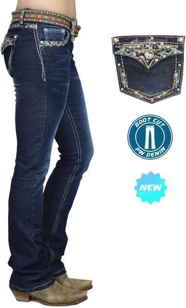 Pure Western Women's Taylor Boot Cut Bling Jeans